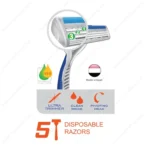 تیغ سه لبه چندبار مصرف مردانه 5عددی آدوریت (Adorit) - تصویر 2