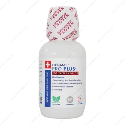 دهانشویه کلرهگزیدین ۰٫۲٪ پروپلاس بایونمل ۲۵۰ میلی‌لیتری (Bionmel)
