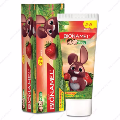 خمیردندان خردسال با طعم توت فرنگی 75 گرم بایونمل