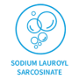 نقاشی خط آبی از حباب‌ها درون یک دایره بالای متن سدیم لوریل سارکوزینات در یک پس‌زمینه روشن.